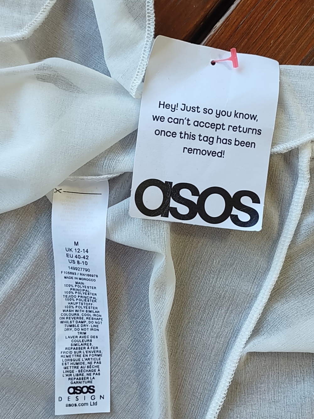 ASOS Design Ivory Ruffle Vest Top w/ Scarf Tie-Front Sz Medium Romantic Glam - Picture 7 of 7